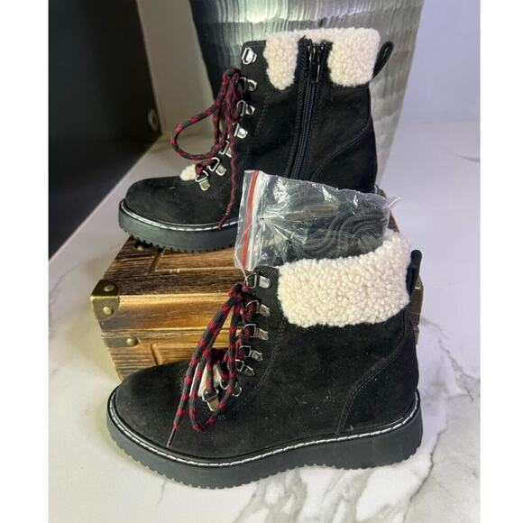 Madden Girl Kymber Black Faux Suede Boots in Black - Picture 5 of 12